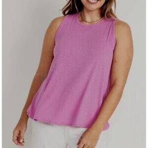 Old Navy Purple Pink Luxe Rib Knit Swing Tank Top Women's Large